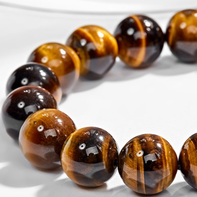 Vòng Tay Nam Đá Mắt Hổ Vàng Nâu Phối Tỳ Hưu Bạc Mạ Vàng 24K Ngọc Quý Gemstones