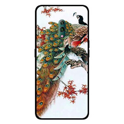 Ốp Lưng in cho Oppo K3 Mẫu Chim Công Hoa Đỏ - Hàng Chính Hãng