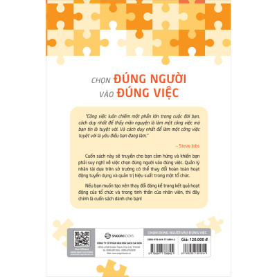 Cuốn sách truyền cảm hứng để xây dựng đội nhóm: Chọn Đúng Người Vào Đúng Việc (SGB)