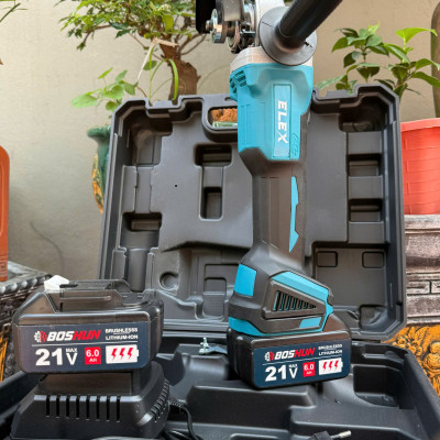 Máy mài pin ,Máy mài góc, Máy Cắt pin ELEX đùng Pin 10cell Boshun Động cơ không chổi than siêu bền, Có điều chỉnh tốc độ