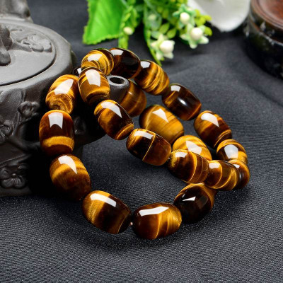 Vòng tay lu thống đá mắt hổ vàng nâu cao cấp 10mm cho Nam Nữ văn phòng làm trang sức