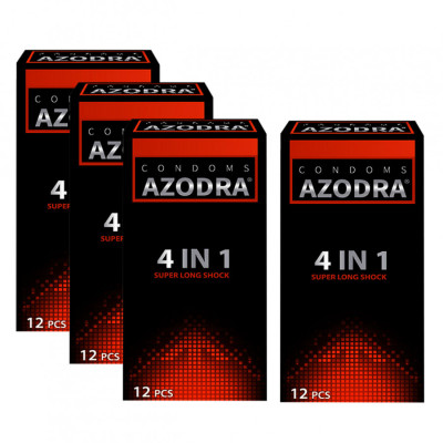 Bộ 3 Bao cao su Azodra 4 in 1 (12 chiếc / hộp) - Tặng 1 sản phẩm cùng loại