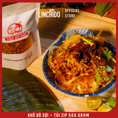 KHÔ BÒ SỢI - Tùng Phương Du Ký - Loại 500 Gram (TÚI ZIP TIỆN LỢI )