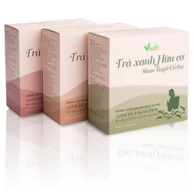 Combo 3 hộp Trà Xanh + Hồng + Đen Hữu Cơ shan tuyết cổ thụ (Trà Búp)