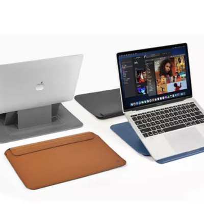 Bao Da Skin Pro Slim Stand Sleeve Dành Cho Macbook Chất Liệu Da PU Mịn, Nắp Từ Tính Có Chân Đế Có Thể Tự Điều Chỉnh - Hàng Chính Hãng