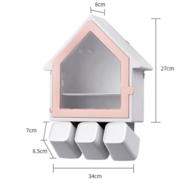 Hộp/ Kệ Đựng Vật Dụng Nhà Tắm Hình Mái Nhà Sang Trọng Được Chọn Màu ( Tặng Kèm 3 Ly ) - PaKaSa