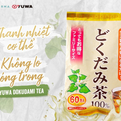 Trà Diếp Cá Yuwa 100% Lá Diếp Cá Giải Nhiệt Giải Độc, Trừ Nắng Nóng Mùa Hè Yuwa Dokudami Tea 100% Gói 60 gói