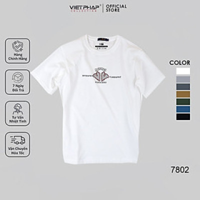 Áo Thun Nam VIỆT PHÁP Form Unisex Chất liệu Cotton co dãn thấm hút mồ hồi tốt 7802