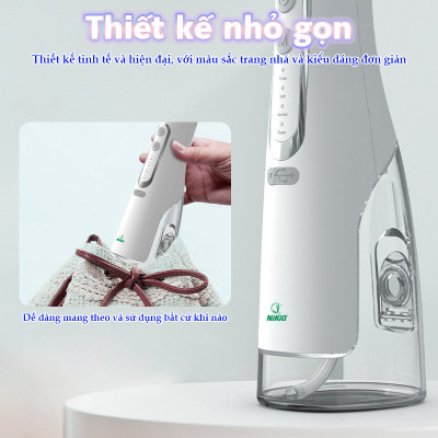 Máy Tăm Nước Cầm Tay Nikio NK-M209 - Dung Tích Lớn 360ml, Hàng Chính Hãng