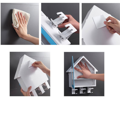 Hộp/ Kệ Đựng Vật Dụng Nhà Tắm Hình Mái Nhà Sang Trọng Được Chọn Màu ( Tặng Kèm 3 Ly ) - PaKaSa