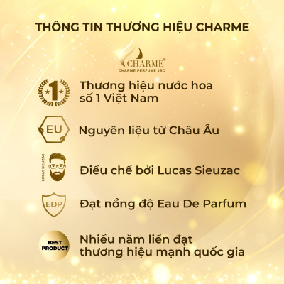 Nước hoa nữ cao cấp, Charme AC, mùi hương tinh tế, quý phái, gợi cảm, tỏa hương suốt ngày dài, 65ml