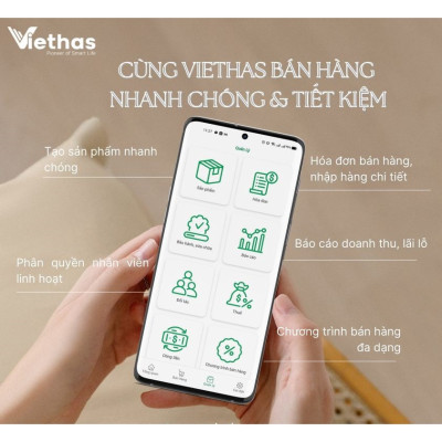 Combo Thiết bị Máy in 58iih Bluetooth + Giấy K57-45mm và phần mềm bán hàng Viethas - Hàng Chính Hãng
