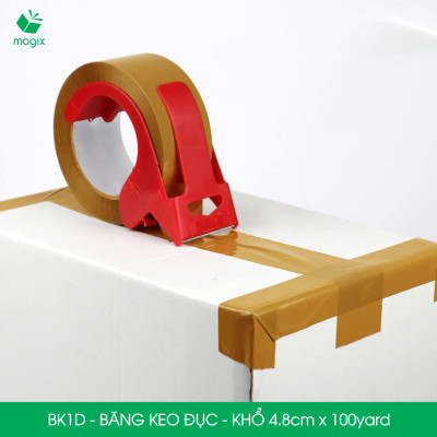 BK1D - Băng Keo Đục - 4.8cm - Block 6 cuộn/kg - Bộ 12 cuộn băng dính đục đóng thùng hộp carton