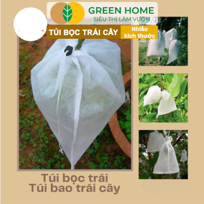 10 Túi Bọc Hoa Quả GreenHome, Ổi Bưởi Xoài Na Mướp (Có Nút Cài), Sử Dụng 3-5 Năm, Nhiều Kích Thước