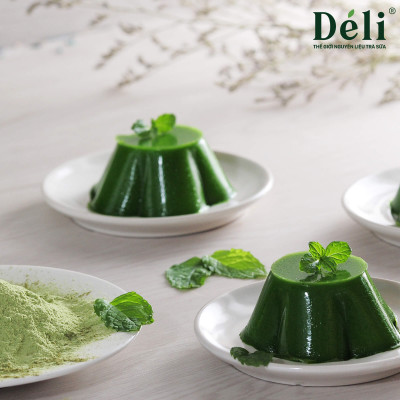 Pudding matcha Déli - Tách lẻ 250gr - chuyên dùng làm topping trà sữa - thơm béo, mềm mại
