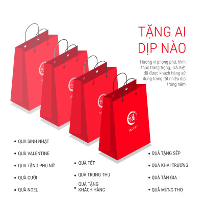 TRÀ VIỆT -Hộp Quà Tặng An Khang Giấy Gân Nổi Mỹ Thuật Cao Cấp