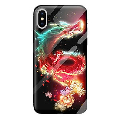 Ốp kính cường lực cho iPhone XS MAX mẫu rồng 300 - Hàng chính hãng