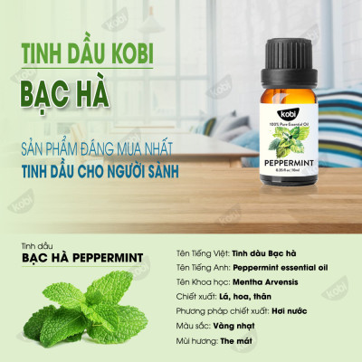 Combo 3 Tinh Dầu Kobi Nhập Khẩu Ấn Độ: Tinh Dầu Bạc Hà (30ml) + Tinh Dầu Oải Hương (30ml) + Tinh Dầu Cam Ngọt (30ml) - Tinh Dầu Thiên Nhiên Nguyên Chất, Tinh Dầu Xông Phòng, Dùng Với Máy Xông Tinh Dầu Giúp Khử Mùi, Thơm Phòng Hiệu Quả