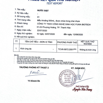 Nước giặt xả hữu cơ enzyme sinh học từ vỏ dứa Fuwa3e 500ml/ 100ml