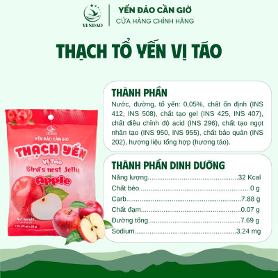 Yến Đảo - Thạch Tổ Yến Vị Táo Hương Vị Trái Cây Tươi Ngon, Dinh Dưỡng Cho Cả Gia Đình
