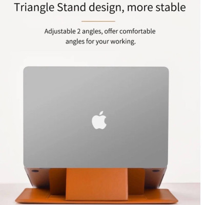 Bao Da Skin Pro Slim Stand Sleeve Dành Cho Macbook Chất Liệu Da PU Mịn, Nắp Từ Tính Có Chân Đế Có Thể Tự Điều Chỉnh - Hàng Chính Hãng