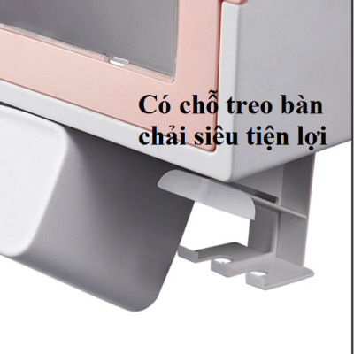 Hộp/ Kệ Đựng Vật Dụng Nhà Tắm Hình Mái Nhà Sang Trọng Được Chọn Màu ( Tặng Kèm 3 Ly ) - PaKaSa