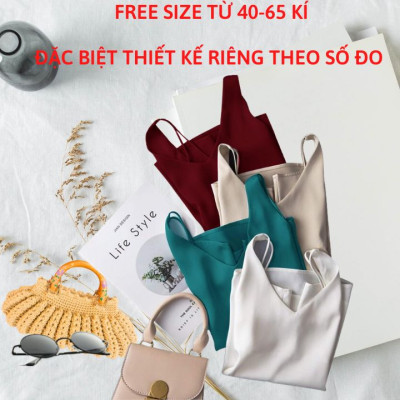 Áo Hai Dây Cổ Tim Mặc Trong Vest blazer kiểu nữ freesize (40-65kg) Vải Lụa Satin Mịn ,Thoáng Mát New Design AO0003