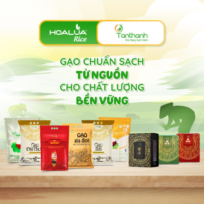 Gạo Hoa Lúa Xanh - Túi 2kg - Tơi xốp, mềm cơm, dẻo ít, thơm nhẹ