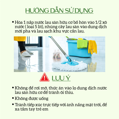 Nước lau sàn hữu cơ Bồ hòn Ecocare tinh dầu Quế 1000ml