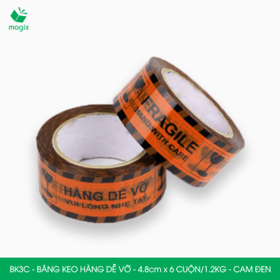 Combo 3 cuộn băng keo HÀNG DỄ VỠ 4.8 cm - Băng dính niêm phong đóng hàng - Nhiều màu