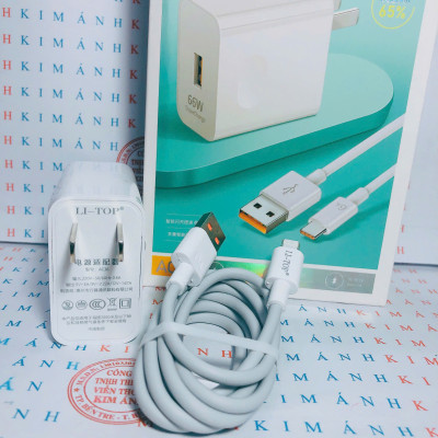 Bộ sạc nhanh 66W LI-TOP AC16 chân cắm L, có chứng nhận 3C tiêu chuẩn quốc gia, được dùng thử 30 ngày, bảo hành hàng chính hãng 12 tháng