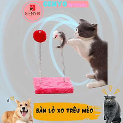 Đồ chơi bàn bông thú nhún cho mèo nhỏ - genyo pet toy 209 ( màu giao ngẫu nhiên )