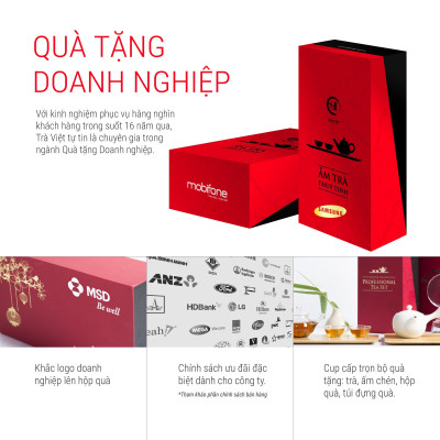TRÀ VIỆT -Hộp Quà Tặng An Khang Giấy Gân Nổi Mỹ Thuật Cao Cấp