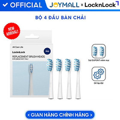 Bộ 4 đầu bàn chải thay thế ENR331WHT_RB, Hàng chính hãng, dùng cho bàn chải ENR331WHT, màu trắng - JoyMall