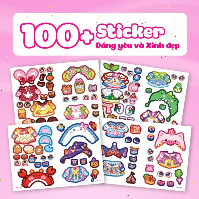 Sách Mini Fashion - Bóc Dán Hơn 500+ Stickers Váy, Phụ Kiện Xinh Đẹp Cho Bé Gái - Combo 5 Cuốn - Megabook
