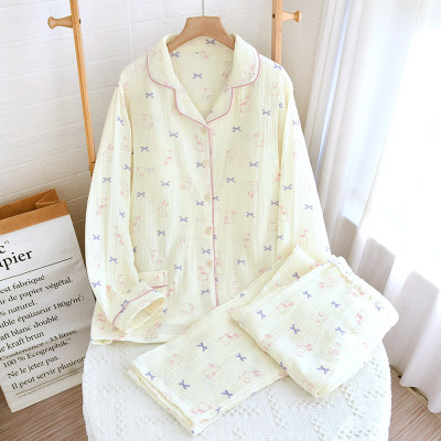 Bộ Đồ Bầu Và Sau Sinh Xô Muslin Cổ Tròn B254
