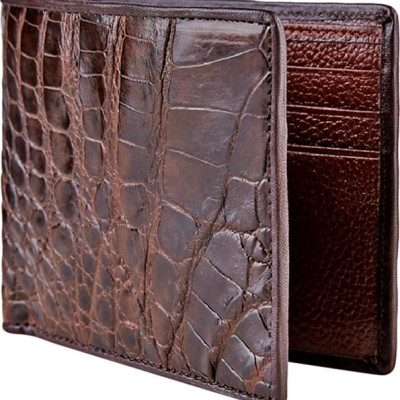 Ví Nam Da Cá Sấu Huy Hoàng HT2245 (12.5 x 10 cm) - Nâu Đỏ