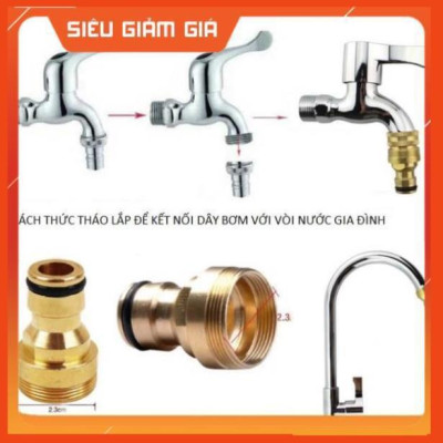 Bộ dây vòi xịt nước rửa xe, tưới cây . tăng áp 3 lần, loại 15m 206701-2 đầu đồng,cút,nối nhựa vàng