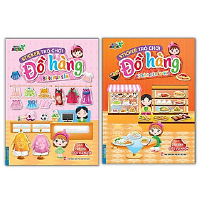 Sách - Sticker Trò Chơi Đồ Hàng - Bé Trải Nghiệm Ẩm Thực + Bé Đi Mua Sắm - Combo 2 Cuốn - Minh Thắng