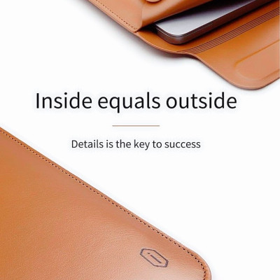Bao Da Skin Pro Slim Stand Sleeve Dành Cho Macbook Chất Liệu Da PU Mịn, Nắp Từ Tính Có Chân Đế Có Thể Tự Điều Chỉnh - Hàng Chính Hãng