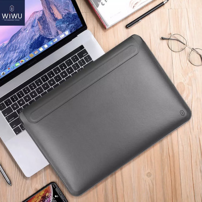 Bao Da Skin Pro Slim Stand Sleeve Dành Cho Macbook Chất Liệu Da PU Mịn, Nắp Từ Tính Có Chân Đế Có Thể Tự Điều Chỉnh - Hàng Chính Hãng