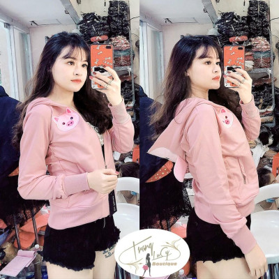 Áo khoác nữ Áo khoát nữ thun da cá chống nắng tản nhiệt Heo con ngộ nghĩnh phong cách-A146