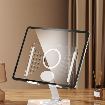 Kệ đỡ giá đỡ đế tản nhiệt cho ipad máy tính bảng hợp kim nhôm gấp gọn xoay 360 độ nhiều nấc độ cao - Hàng chính hãng