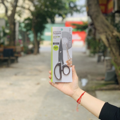 Kéo văn phòng Echo Metal 18cm, lưỡi kéo bằng thép không gỉ, sắc bén và bền bỉ - nội địa Nhật Bản