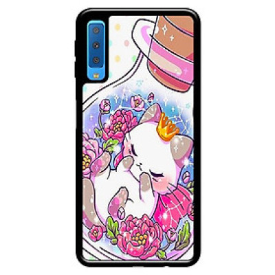 Ốp lưng cho Samsung Galaxy A7 2018 mèo 210 - Hàng chính hãng