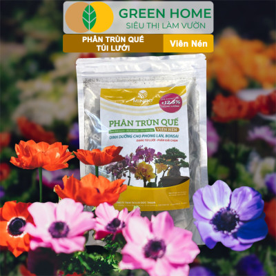Phân Trùn Quế Viên Nén Greenhome, Lavamix, Túi lưới, Bao 36 Túi, Dinh Dưỡng Hữu Cơ, Không Mùi, Tốt Cho Lan, Bonsai, Rau