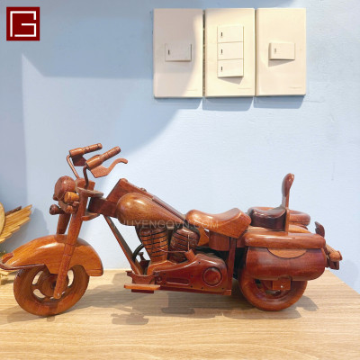 Mô hình mô tô 3 bánh gỗ tràm, mô hình xe mô tô trang trí, decor bàn làm việc, phòng làm việc, hàng chính hãng