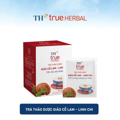 Bộ 2 hộp trà thảo dược TH true HERBAL Giảo cổ lam – Linh chi & Trà Lạc tiên – Tâm sen (40 gói)