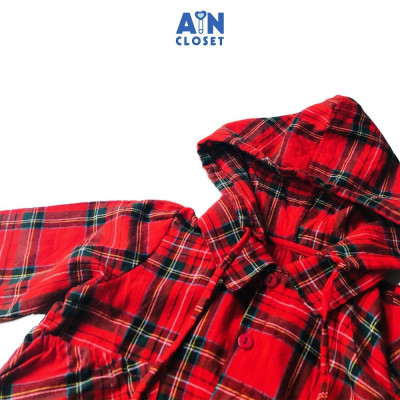Áo khoác có nón cho mẹ họa tiết Caro đỏ cotton - AICDME2EURV9 - AIN Closet