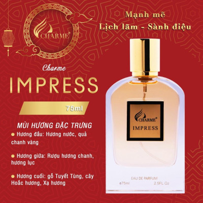 Nước hoa nam thơm lâu, Charme Impress, hương thơm quyến rũ, lôi cuốn, khơi gợi sự nam tính, lịch lãm, 75ml